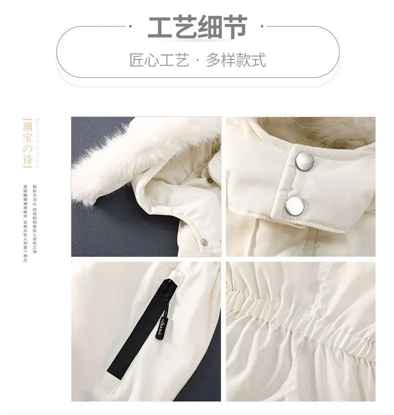 Children Winter Overalls Waterproof Hooded Girl Down Jacket Baby Boy Warm Jumpsuit Toddler Girl Faux Fur Ski Suit Kids Snowsuit