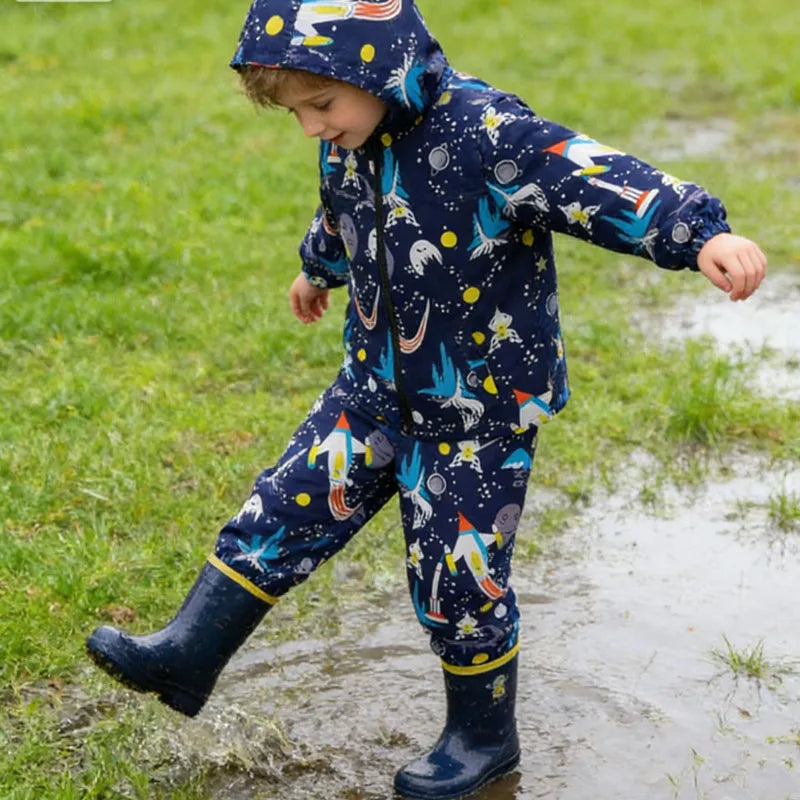 Capa de Chuva Infantil com Dinossauro | Conjunto Casaco + Calças