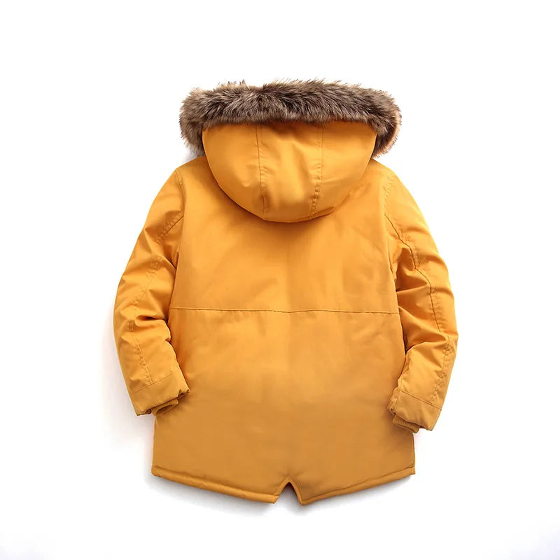 Casaco de Inverno Infantil com Capuz e Gola de Pelo | Meninos e Meninas