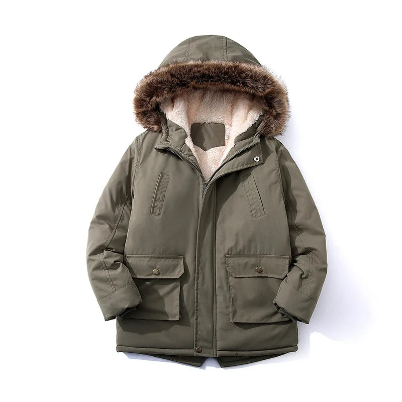 Casaco de Inverno Infantil com Capuz e Gola de Pelo | Meninos e Meninas