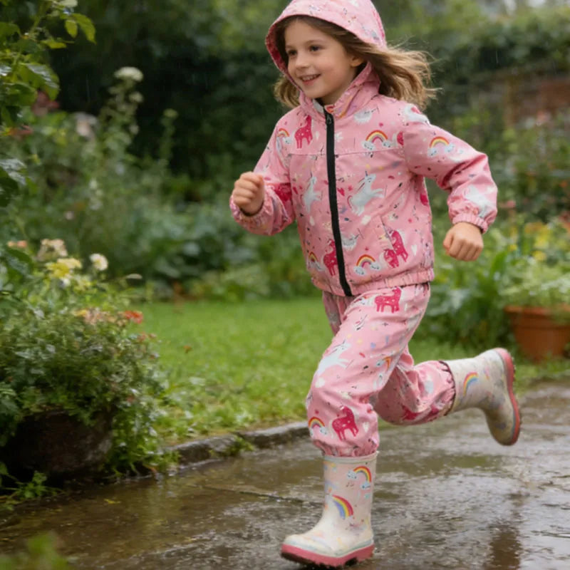Capa de Chuva Infantil com Dinossauro | Conjunto Casaco + Calças