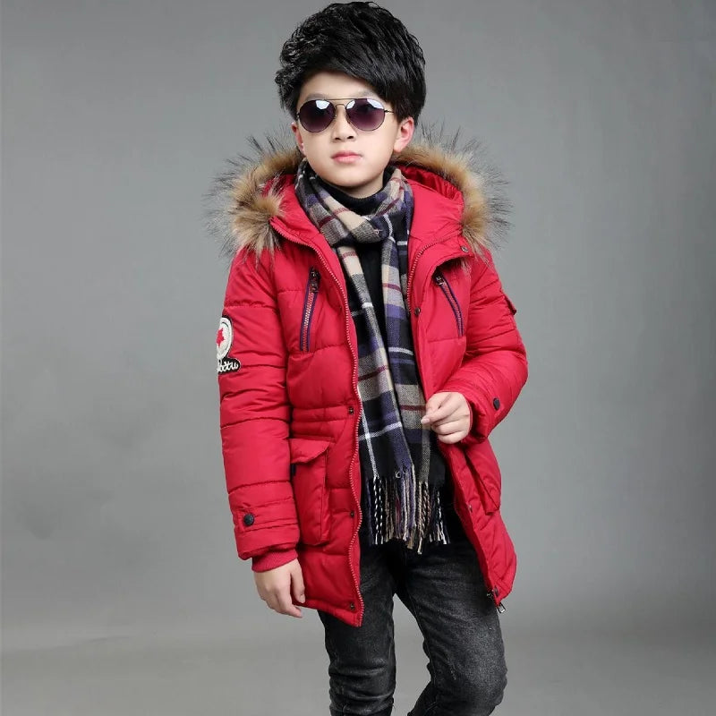 Casaco de Inverno Infantil com Capuz e Gola de Pelo | Meninos e Meninas