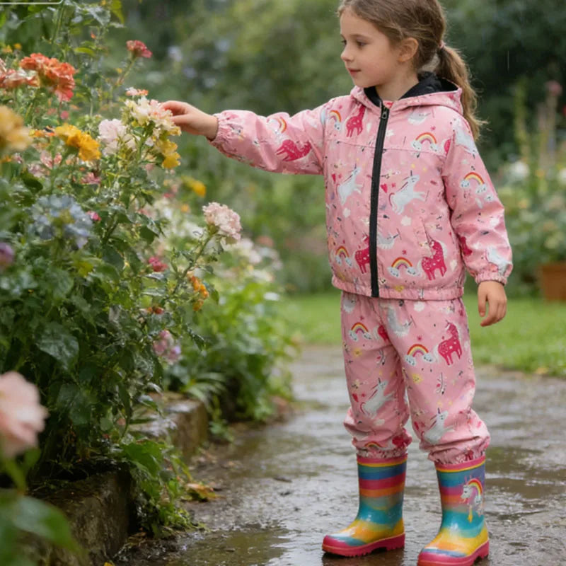 Capa de Chuva Infantil com Dinossauro | Conjunto Casaco + Calças