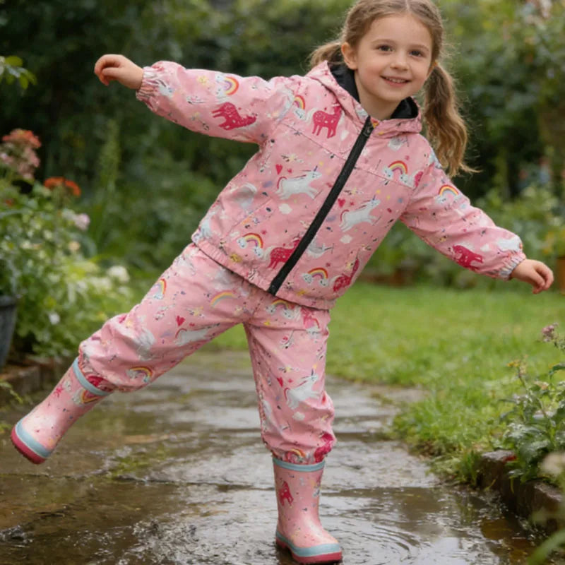 Capa de Chuva Infantil com Dinossauro | Conjunto Casaco + Calças