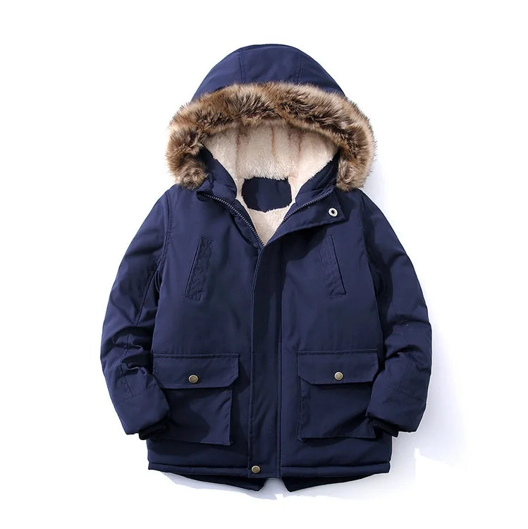 Casaco de Inverno Infantil com Capuz e Gola de Pelo | Meninos e Meninas
